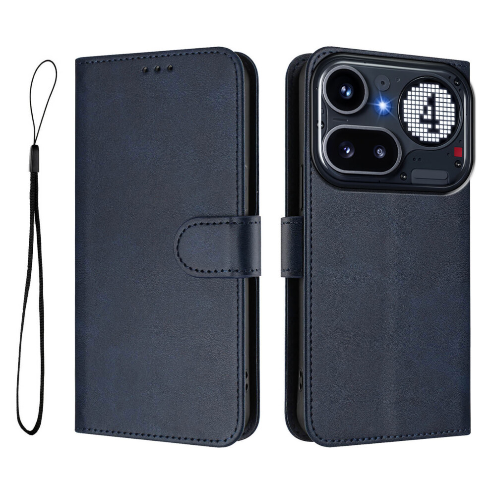 (Blue) Phone Cover For Nothing Phone (4A) Pro Wallet Case Rfid Blocking Calf Texture Leather Stand Phone Co Blue 6914295313339