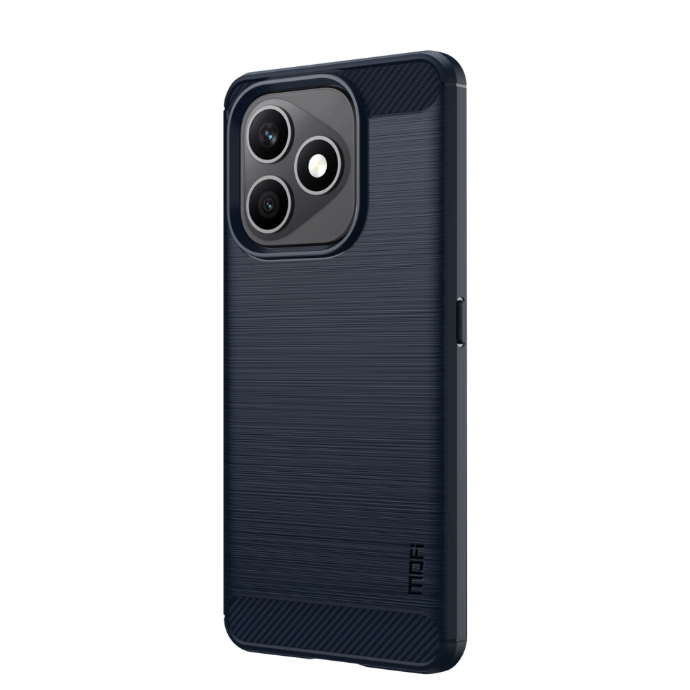 (Blue) Phone Cover For Honor X8d 4G Back Cover Brushed Texture Carbon Fiber Soft Tpu Case Blue 6914294229303