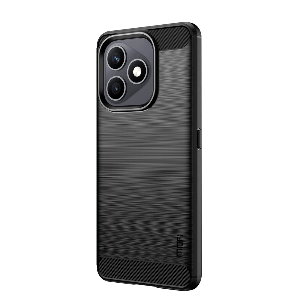 (Black) Phone Cover For Honor X8d 4G Back Cover Brushed Texture Carbon Fiber Soft Tpu Case Black 6914297085807