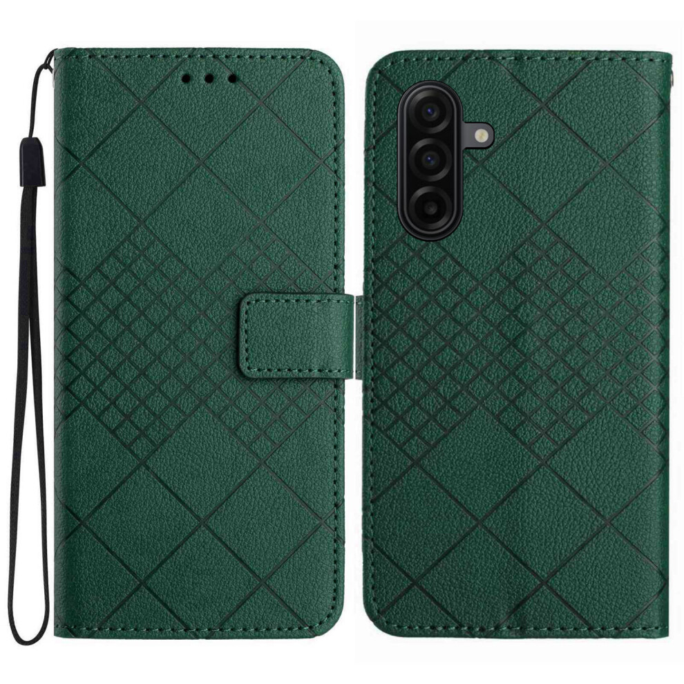 (Green) Phone Cover For Samsung Galaxy A27 Case Wallet Imprint Pu Leather Flip Folio Phone Cover Green 6914298499665