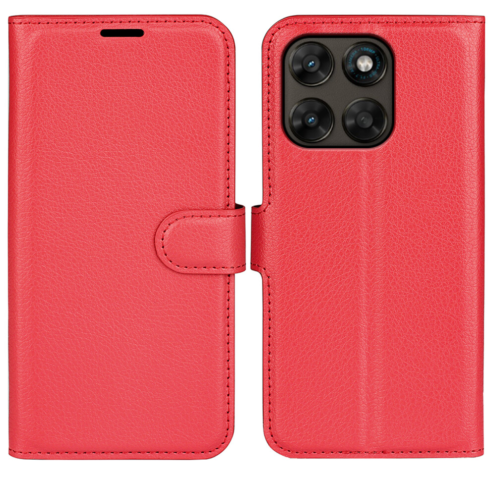 (Red) Phone Cover For Motorola Moto G67 5G / Motorola Moto G77 5G Case Litchi Texture Shockproof Leather W Red 6914293365552