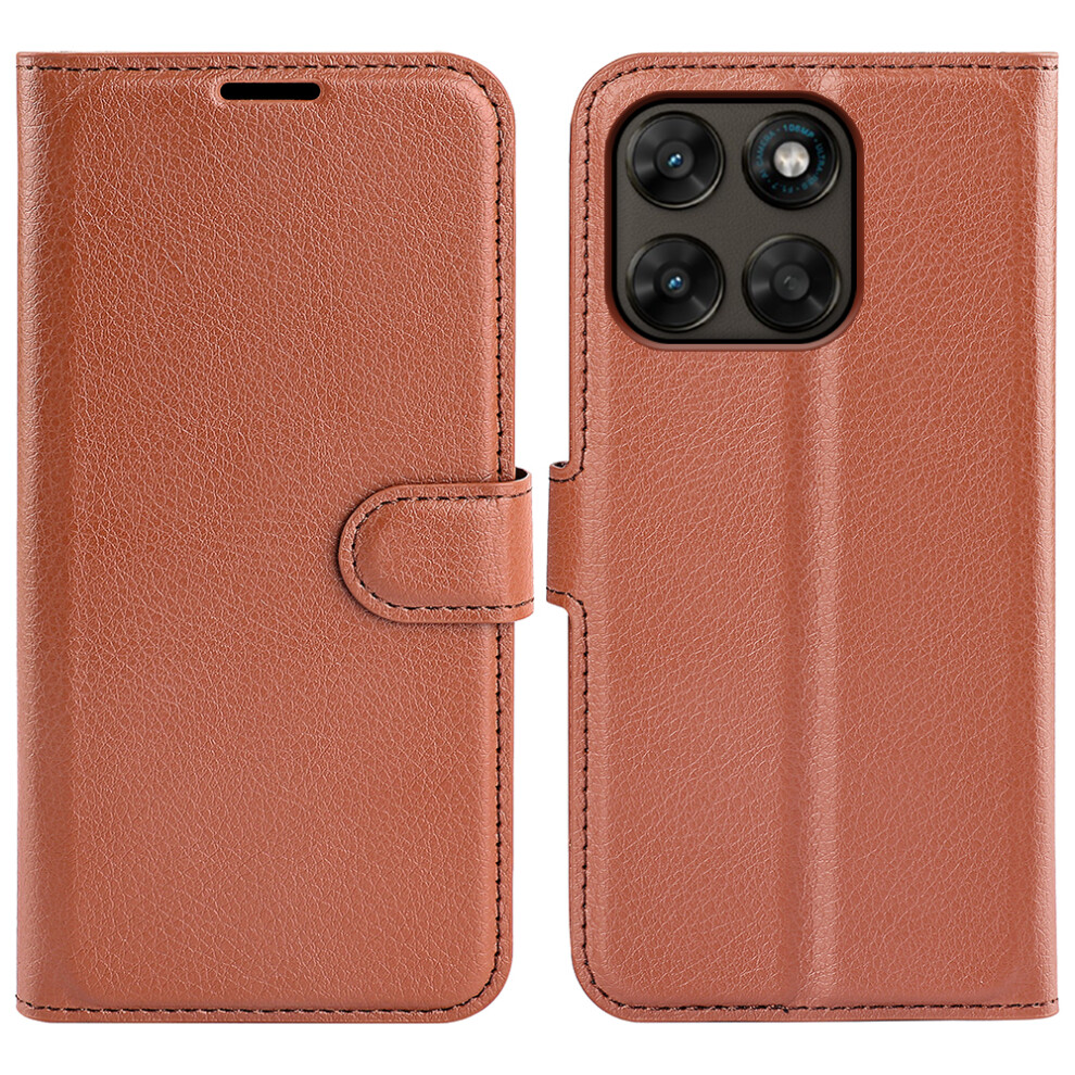 (Brown) Phone Cover For Motorola Moto G67 5G / Motorola Moto G77 5G Case Litchi Texture Shockproof Leather W Brown 6914297364551