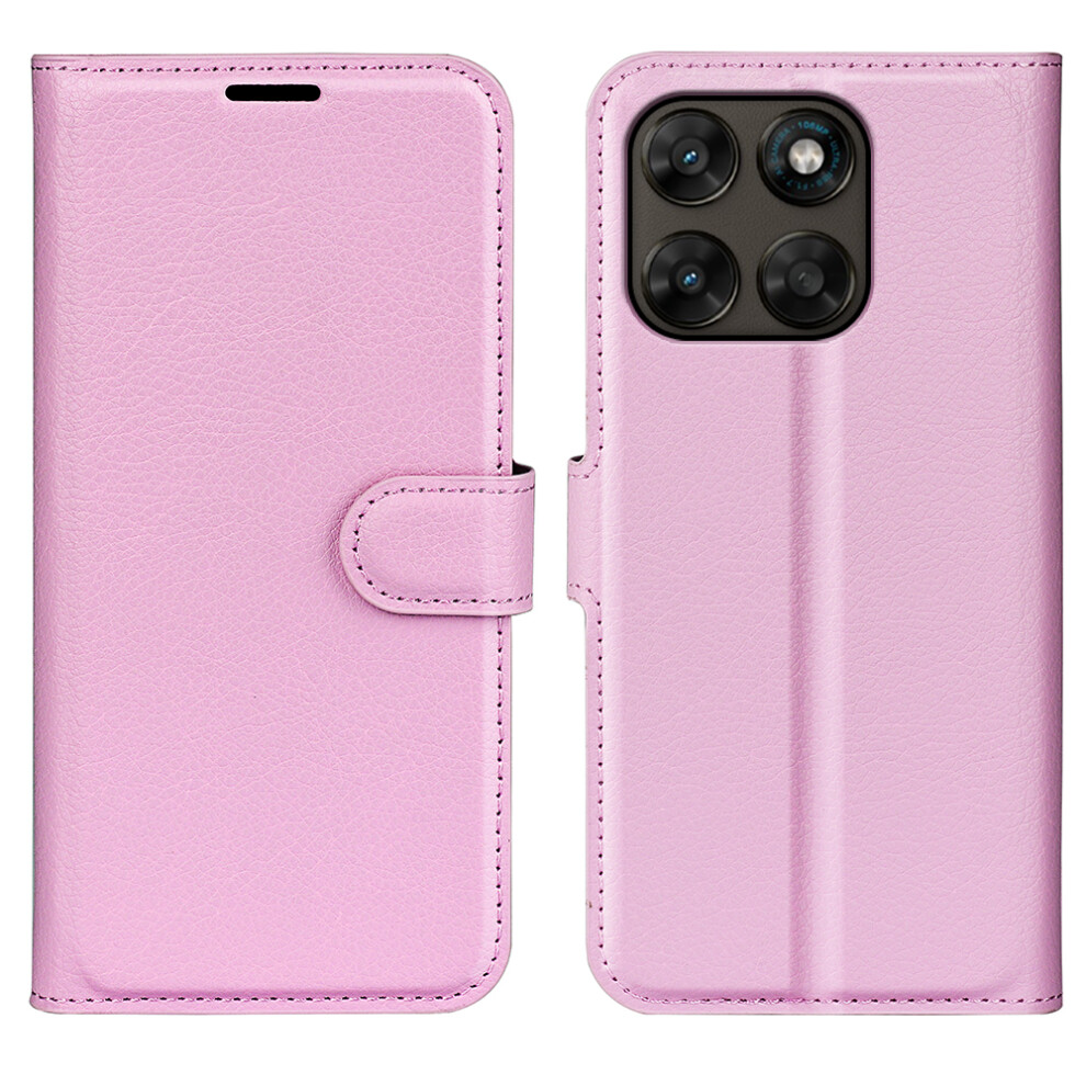 (Pink) Phone Cover For Motorola Moto G67 5G / Motorola Moto G77 5G Case Litchi Texture Shockproof Leather W Pink 6914291272302