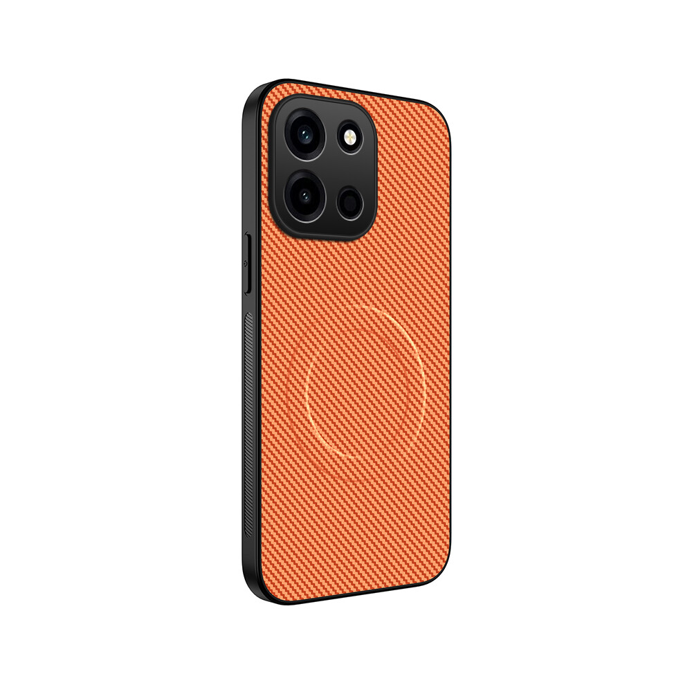 (Orange) Phone Cover For Oneplus Turbo 6 5G Tq Series Magnetic Case Carbon Fiber Texture Pc Tpu Phone Cover Orange 6914291094843