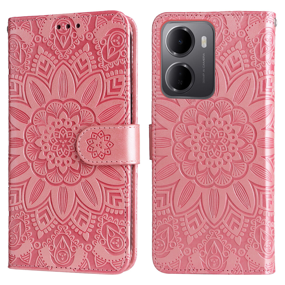(Pink) Phone Cover For Xiaomi Redmi 15A 5G Case Sunflower Imprint Leather Wallet Phone Cover Pink 6914292862557