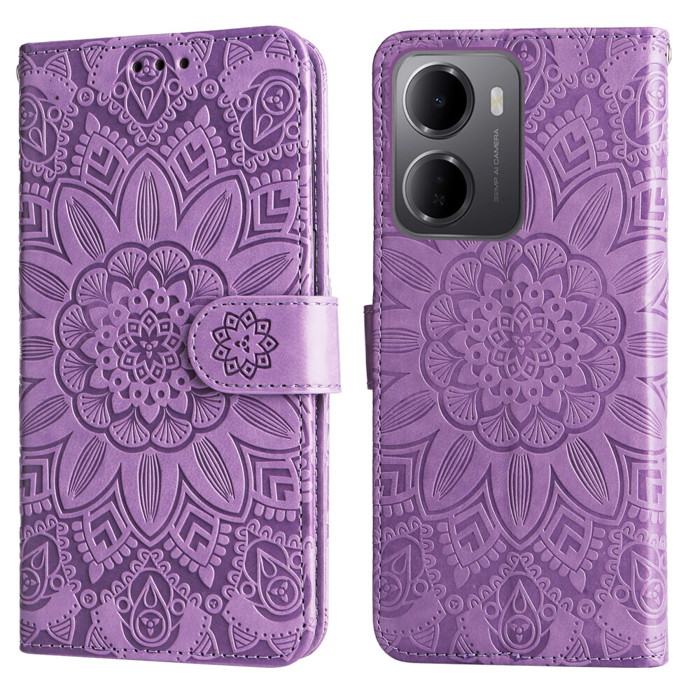 (Purple) Phone Cover For Xiaomi Redmi 15A 5G Case Sunflower Imprint Leather Wallet Phone Cover Purple 6914296911442