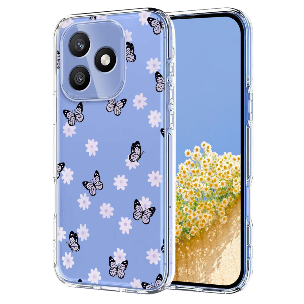 (Butterflies) Phone Cover For Honor X8d 4G Case Butterfly Floral Pattern Printing Tpu Phone Back Cover 6914293140999