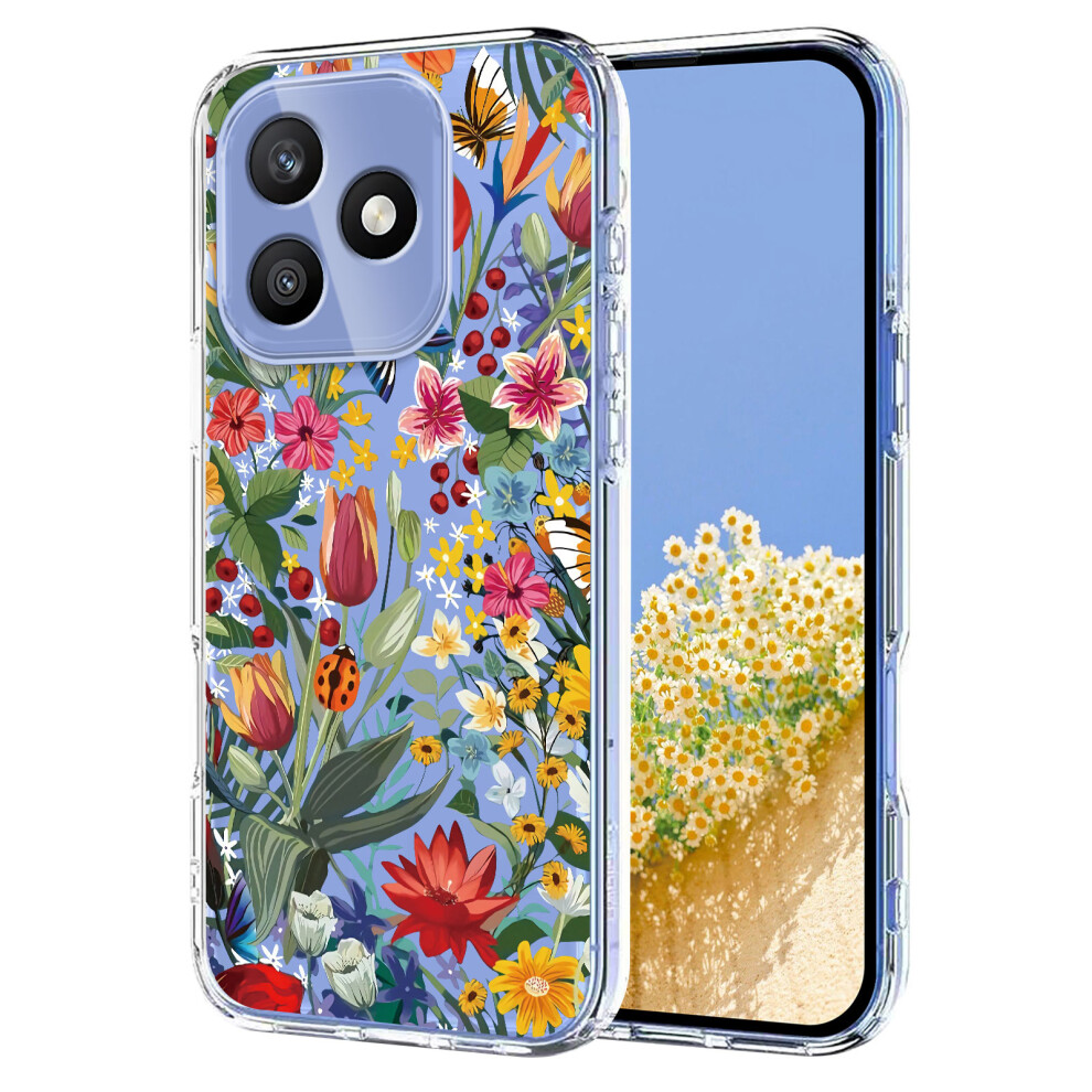 (Lilies) Phone Cover For Honor X8d 4G Case Butterfly Floral Pattern Printing Tpu Phone Back Cover 6914294150645
