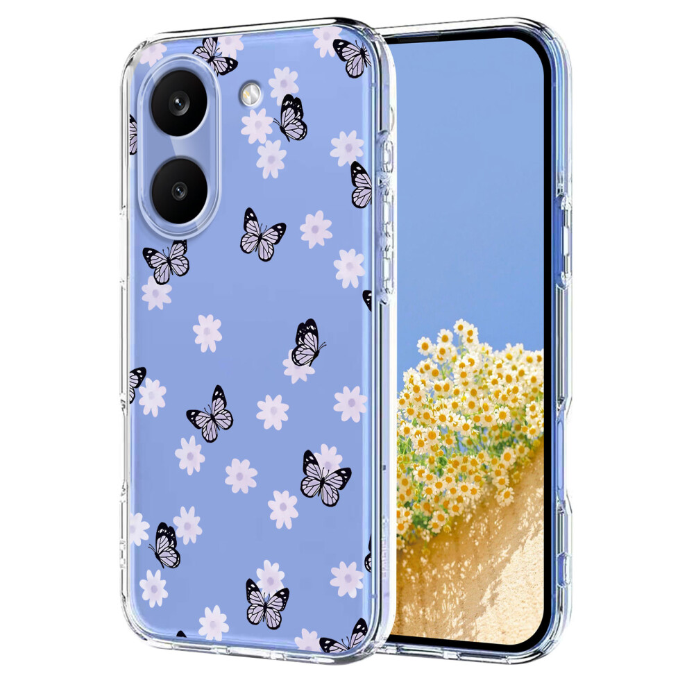 (Butterflies) Phone Cover For Xiaomi Poco X8 Pro 5G Case Butterfly Floral Pattern Printing Tpu Phone Back Cover 6914290923915