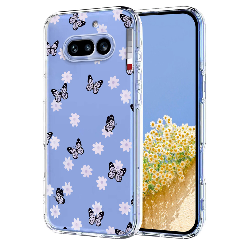 (Butterflies) Phone Cover For Nothing Phone (4A) Case Butterfly Floral Pattern Printing Tpu Phone Back Cover 6914297066493