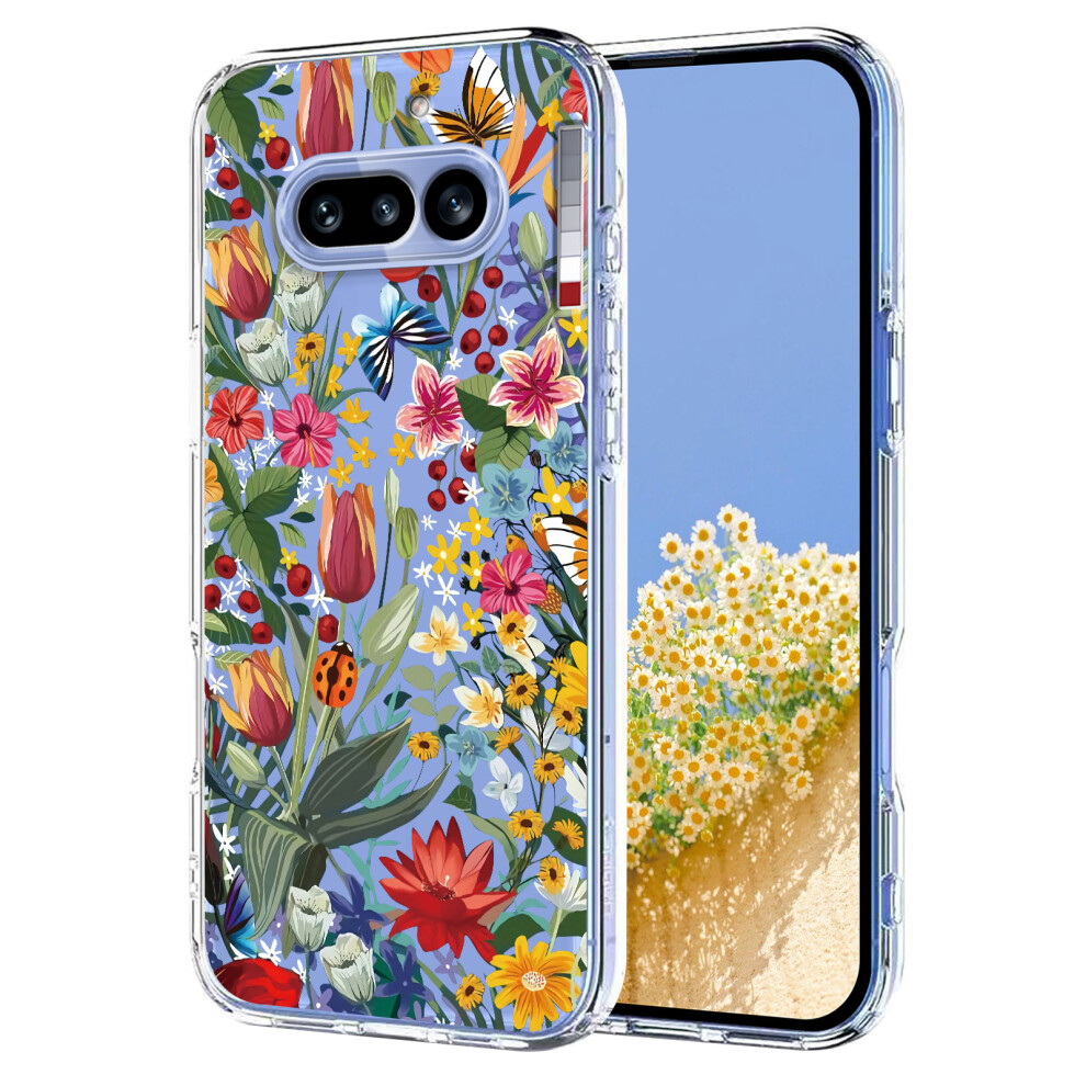 (Lilies) Phone Cover For Nothing Phone (4A) Case Butterfly Floral Pattern Printing Tpu Phone Back Cover 6914295603935