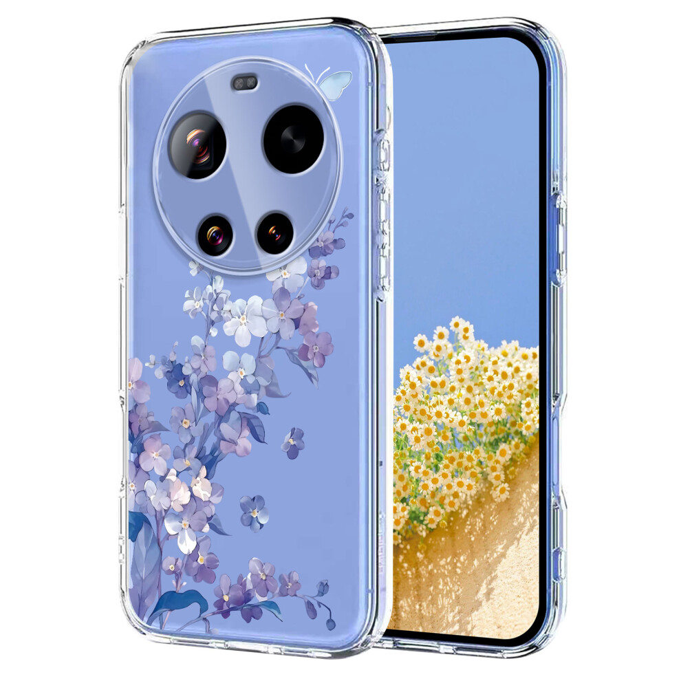 (Violets) Phone Cover For Xiaomi 17 Ultra 5G Case Butterfly Floral Pattern Printing Tpu Phone Back Cover 6914290901500