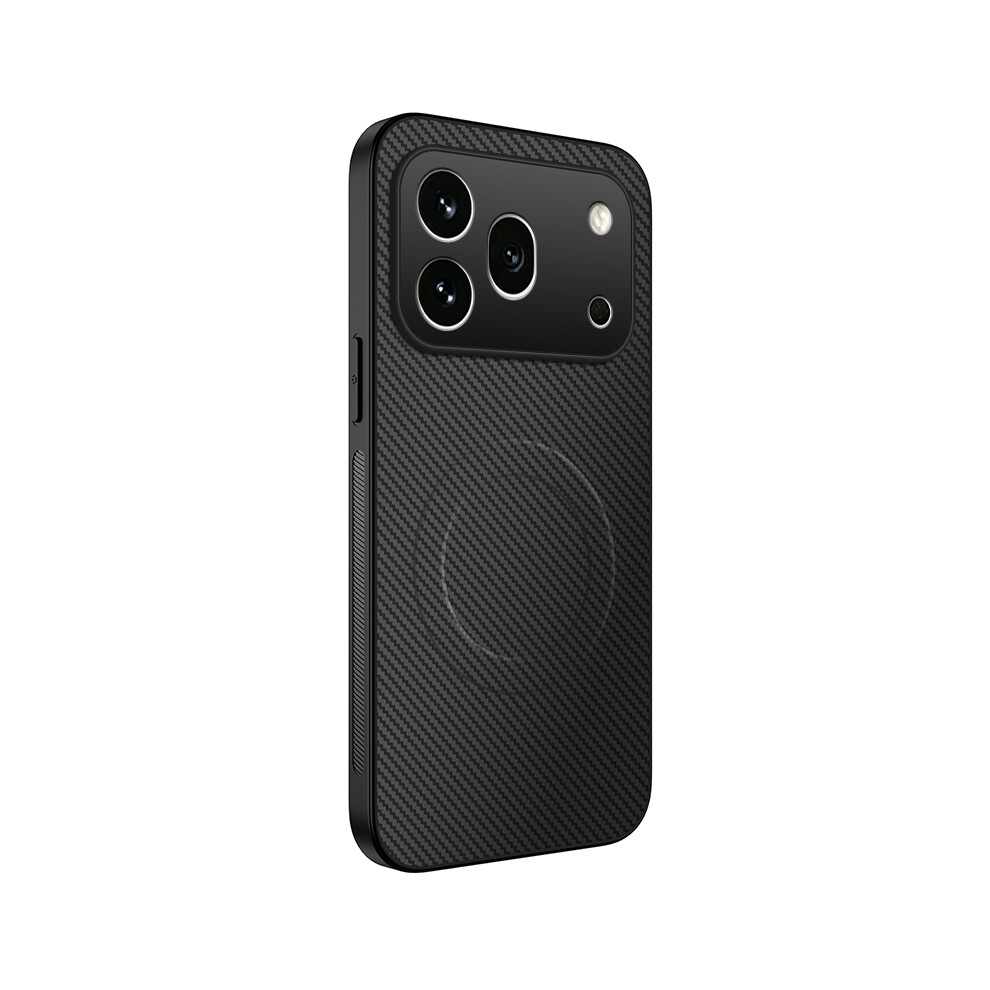 (Black) Phone Cover For Honor 600 Pro 5G Tq Series Magnetic Case Carbon Fiber Texture Pc Tpu Phone Cover Black 6914297040486
