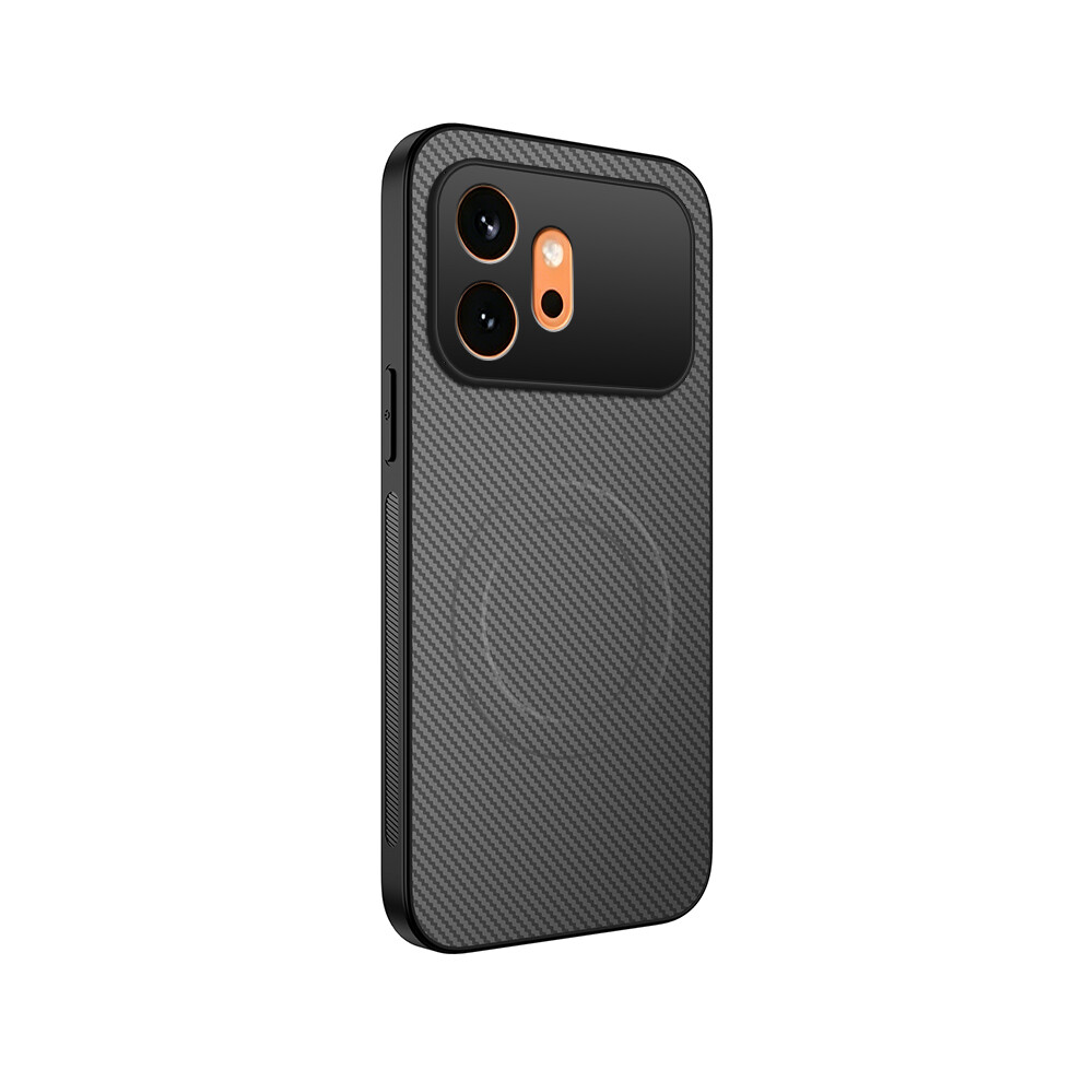 (Grey) Phone Cover For Honor 600 5G Tq Series Magnetic Case Carbon Fiber Texture Pc Tpu Phone Cover Grey 6914296106114