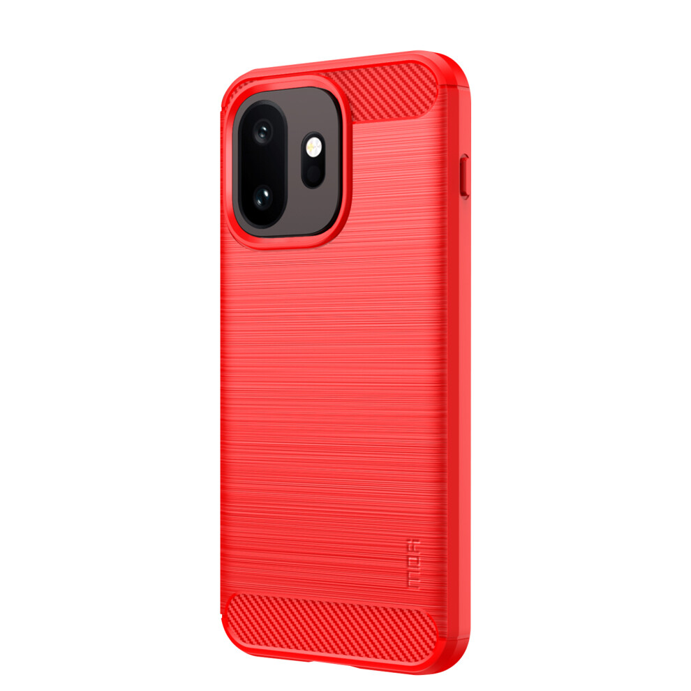(Red) Phone Cover For Oneplus 15T 5G Back Cover Brushed Texture Carbon Fiber Soft Tpu Case Red 6914299268024