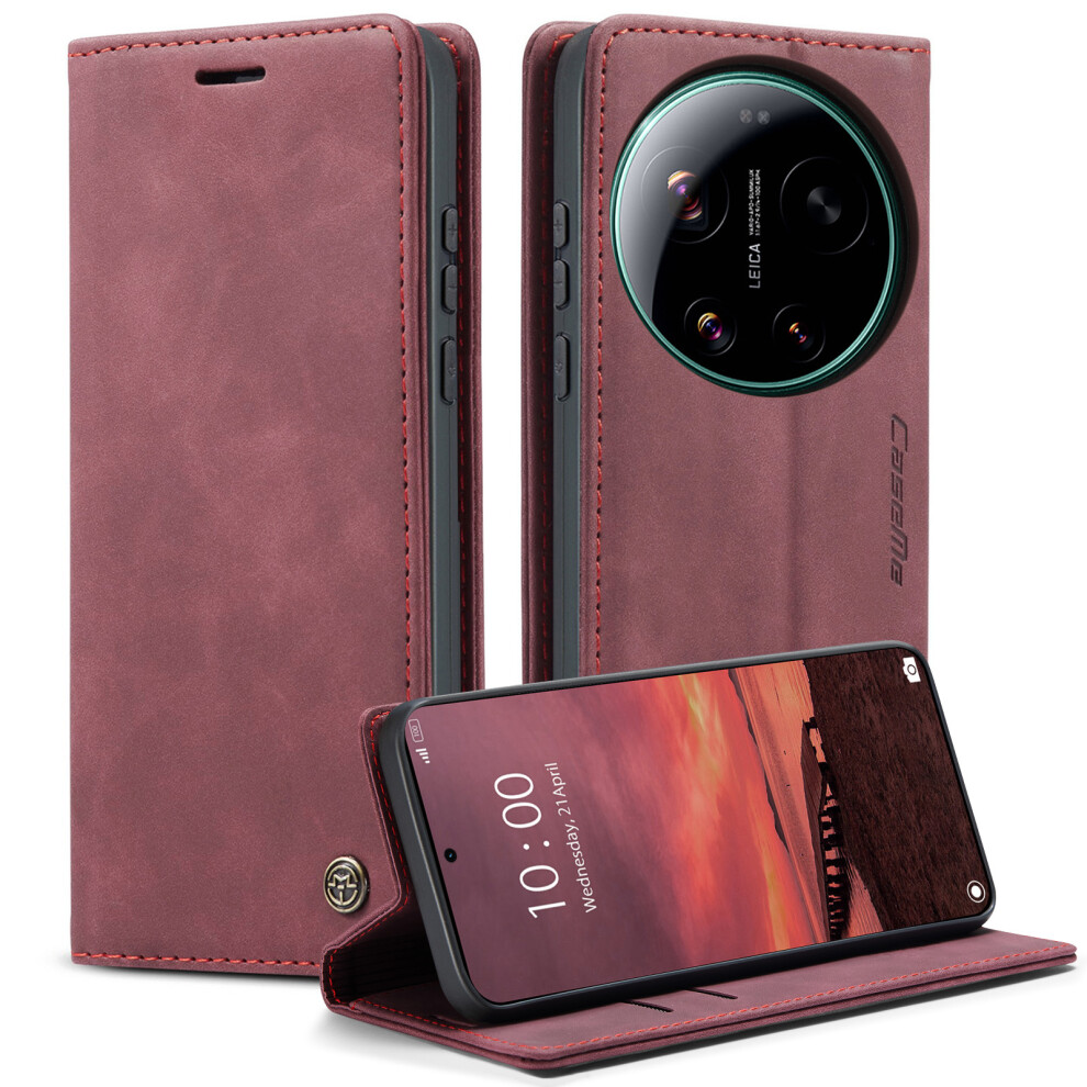 (Red) Phone Cover For Xiaomi 17 Ultra 5G Wallet Case 013 Series Pu Leather Phone Cover Stand Red 6914296824711
