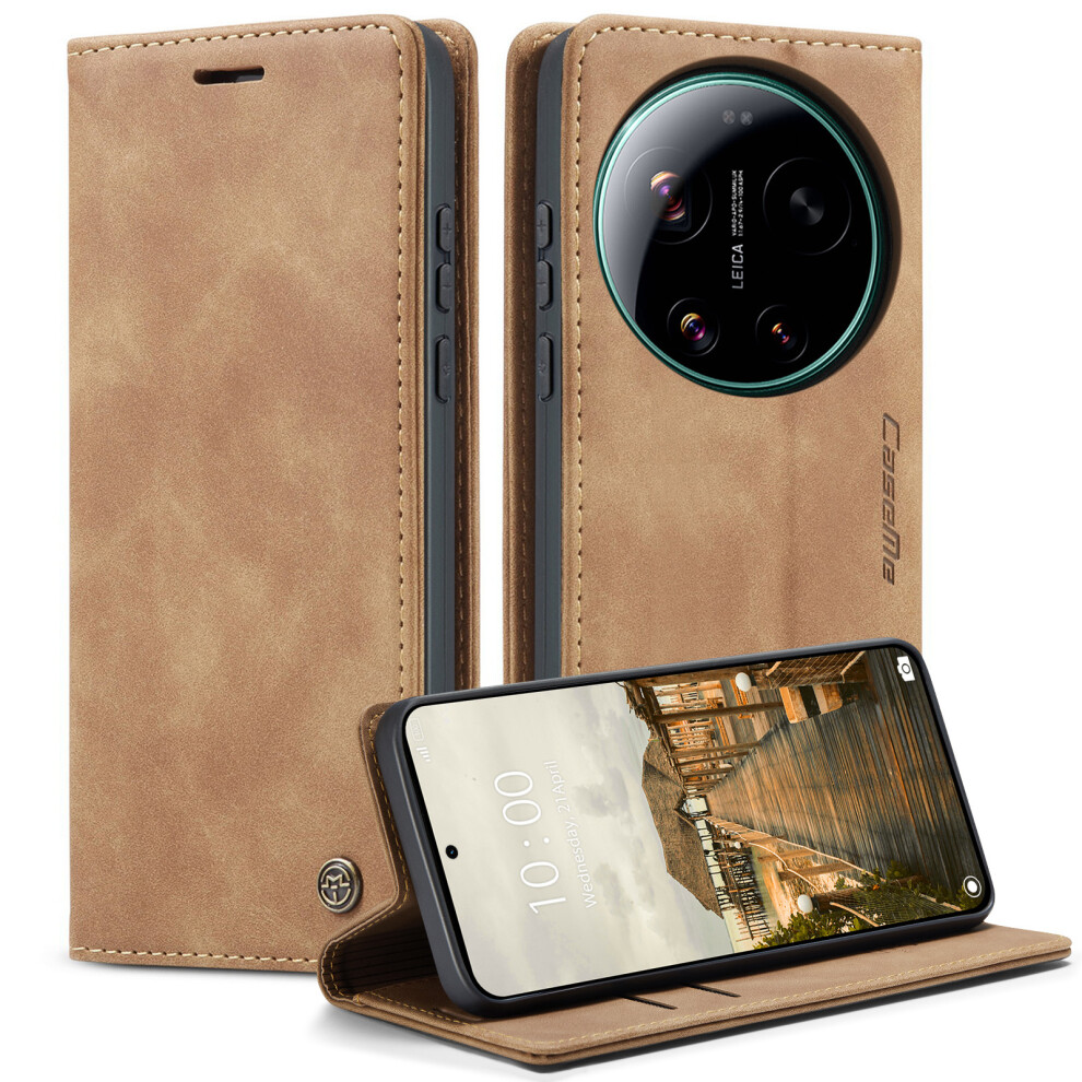 (Brown) Phone Cover For Xiaomi 17 Ultra 5G Wallet Case 013 Series Pu Leather Phone Cover Stand Brown 6914293771551