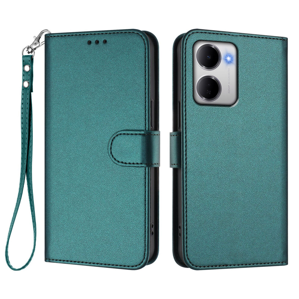 (Green) Phone Cover For Xiaomi Redmi 15A 5G Leather Case Wallet Stand Phone Cover With Wrist Strap Green 6914291214845