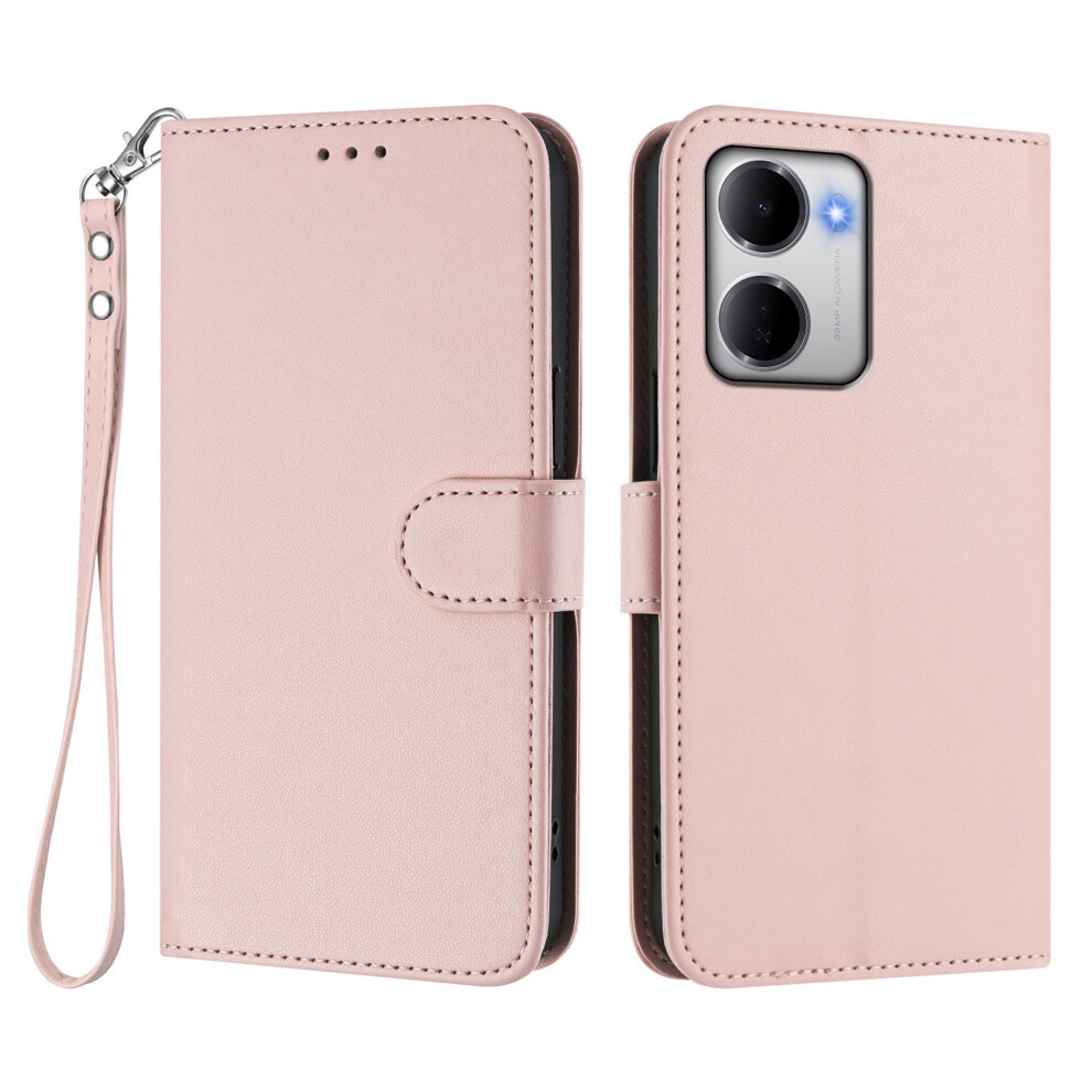 (Pink) Phone Cover For Xiaomi Redmi 15A 5G Leather Case Wallet Stand Phone Cover With Wrist Strap Pink 6914292174612