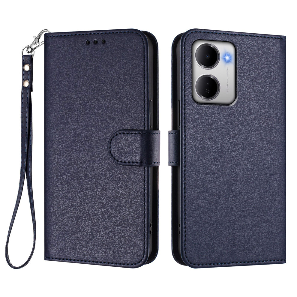 (Blue) Phone Cover For Xiaomi Redmi 15A 5G Leather Case Wallet Stand Phone Cover With Wrist Strap Blue 6914294723627