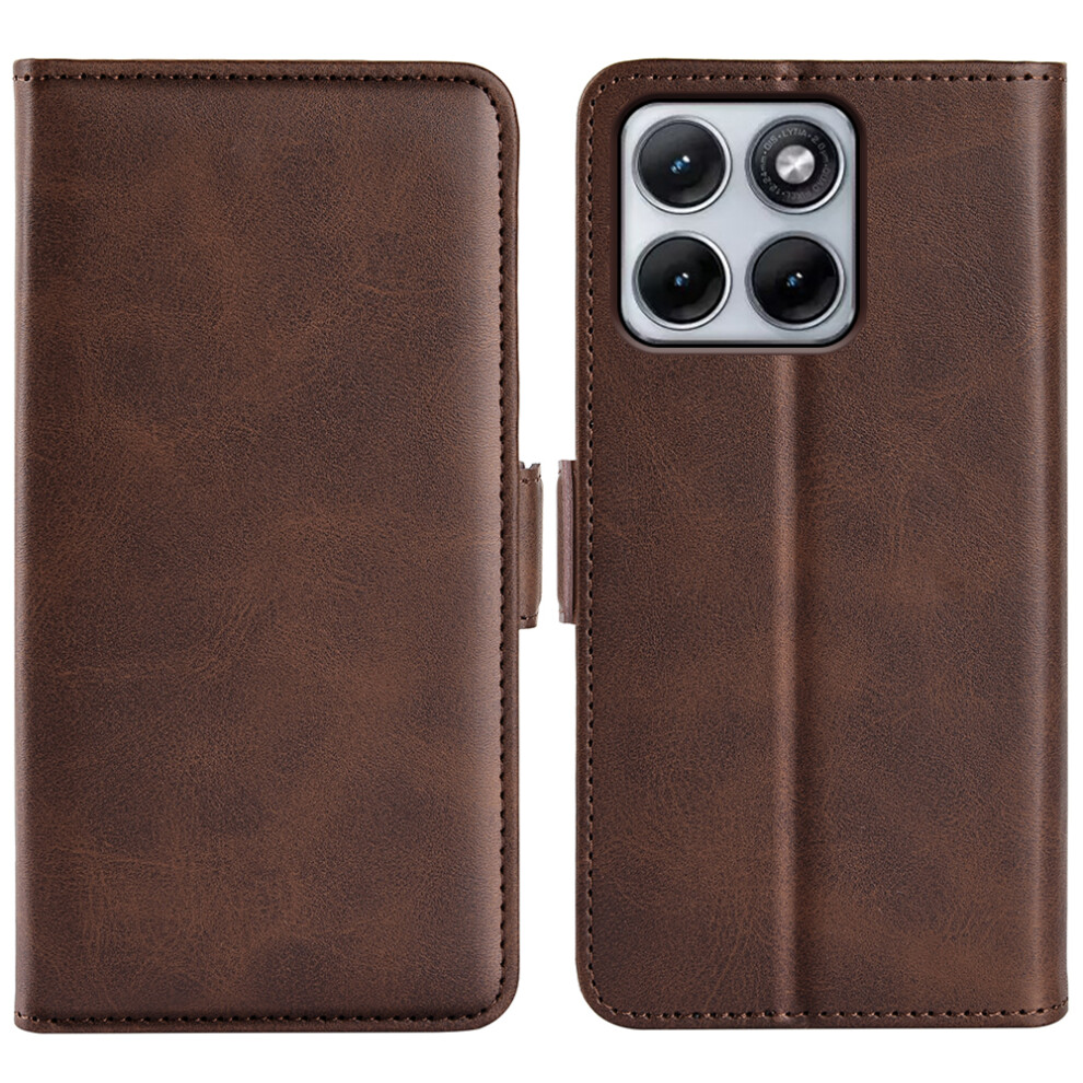 (Brown) Phone Cover For Motorola Edge 70 Fusion+ 5G / Motorola Edge 70 Fusion 5G Case Calf Texture Leather W Brown 6914298872215