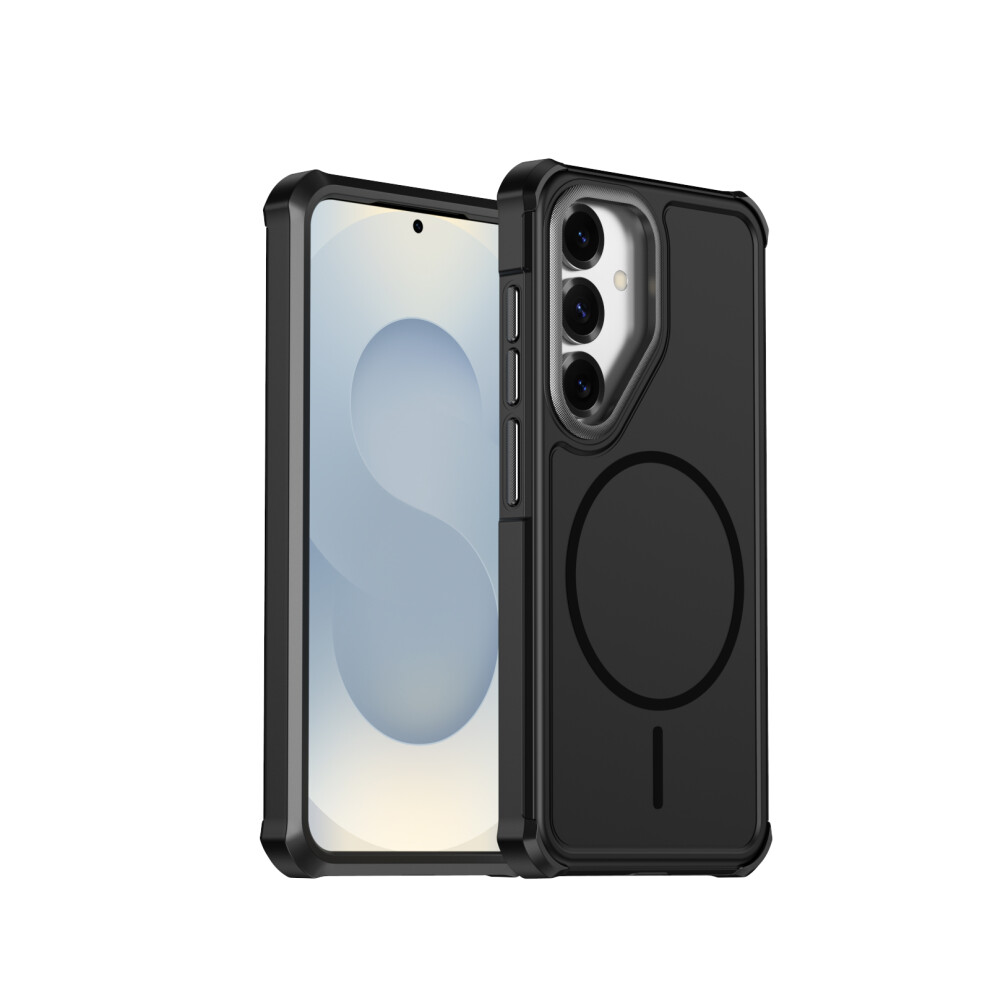 (Black) Phone Cover For Samsung Galaxy S24+ / Galaxy S25+ Magnetic Case Shockproof Tpu Pc Protective Cover Black 6914292219504