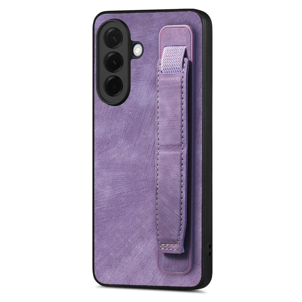 (Purple) Phone Cover For Samsung Galaxy A27 Case With Wristband Kickstand Leather + Tpu Phone Cover Purple 6914292578854