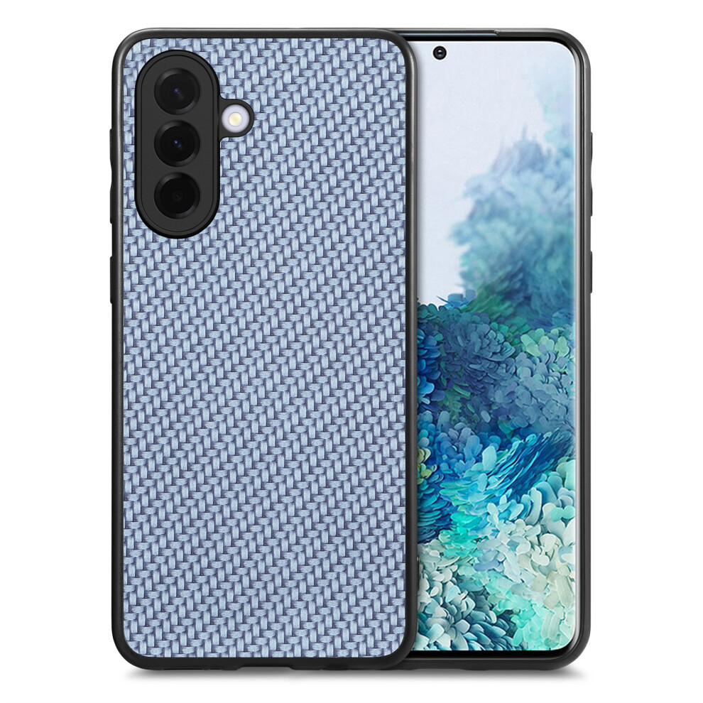 (Blue) Phone Cover For Samsung Galaxy A27 Case Carbon Fiber Texture Pu Leather + Pc + Tpu Phone Cover Blue 6914290372935