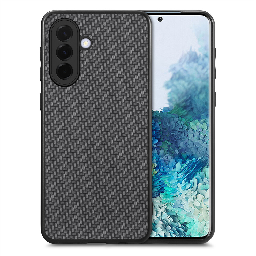 (Black) Phone Cover For Samsung Galaxy A27 Case Carbon Fiber Texture Pu Leather + Pc + Tpu Phone Cover Black 6914292917677
