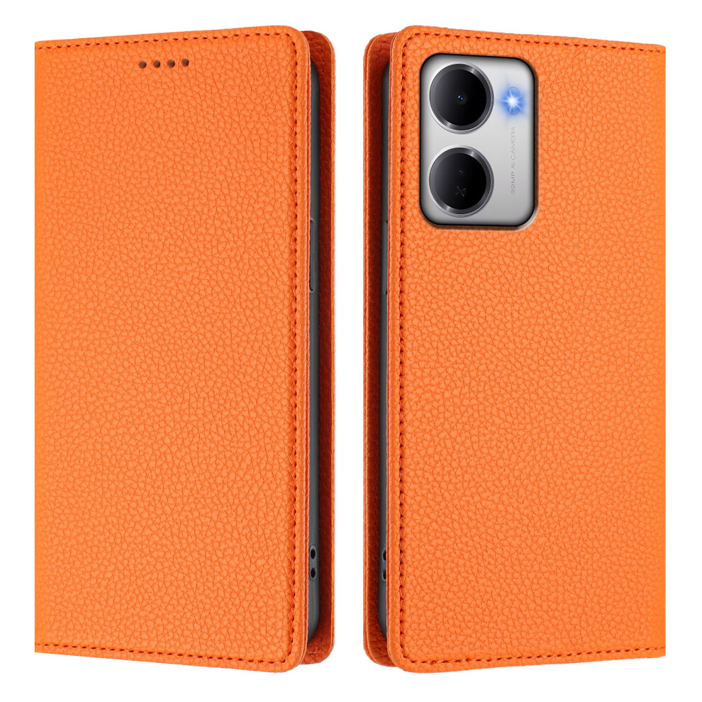 (Orange) Phone Cover For Xiaomi Redmi 15A 5G Wallet Case Rfid Blocking Litchi Texture Leather Mobile Cover Orange 6914298425794