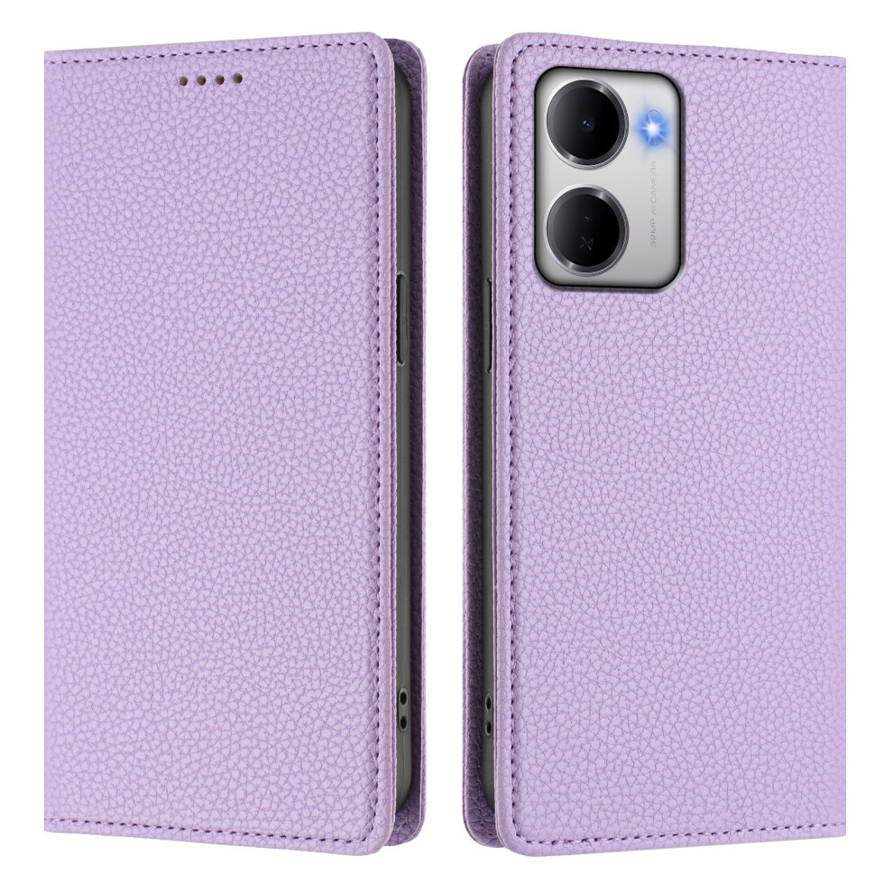 (Light ) Phone Cover For Xiaomi Redmi 15A 5G Wallet Case Rfid Blocking Litchi Texture Leather Mobile Cover Purple 6914292319747