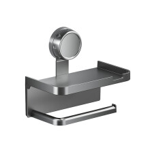 Suction Cup Toilet Paper Holder with Shelf