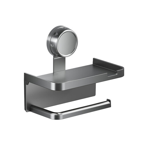Suction Cup Toilet Paper Holder with Shelf
