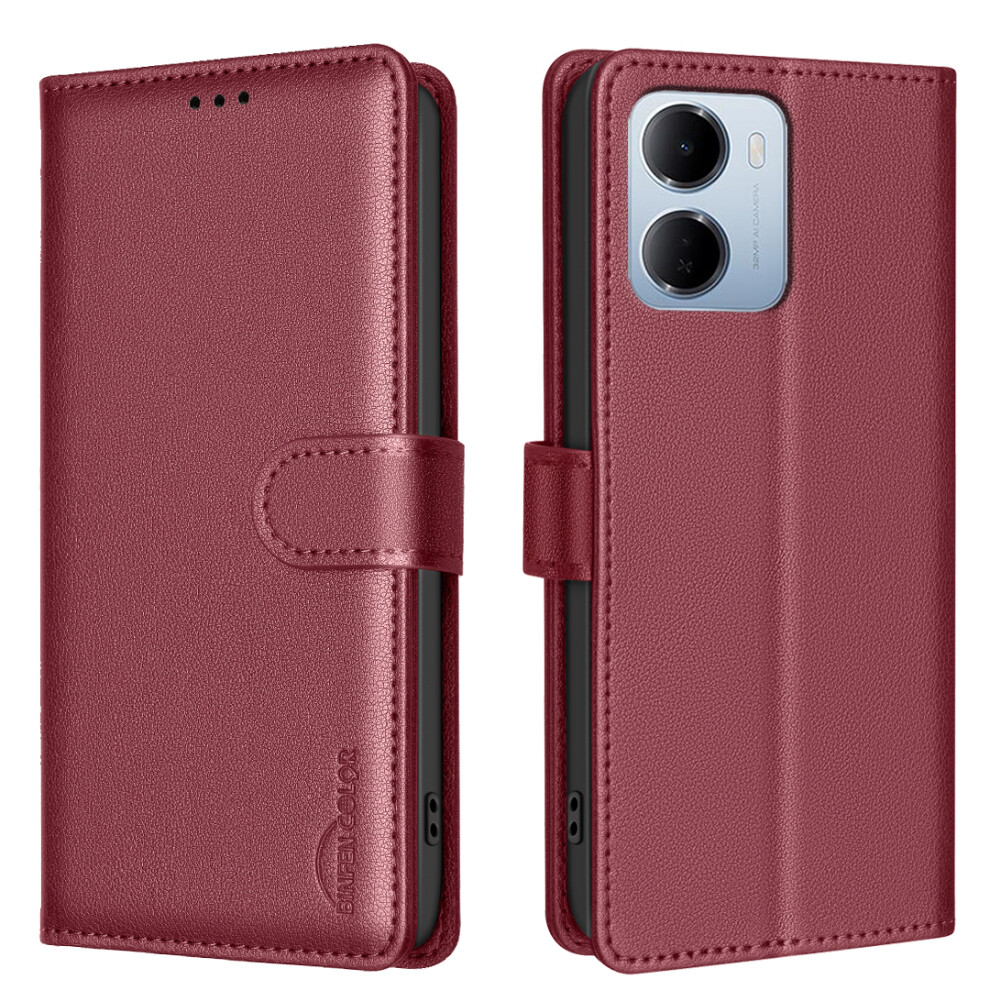 (Red) Phone Cover For Xiaomi Mi 15A 5G Bf32 Leather Case Wallet Rfid Blocking Phone Cover Red 6914296652031