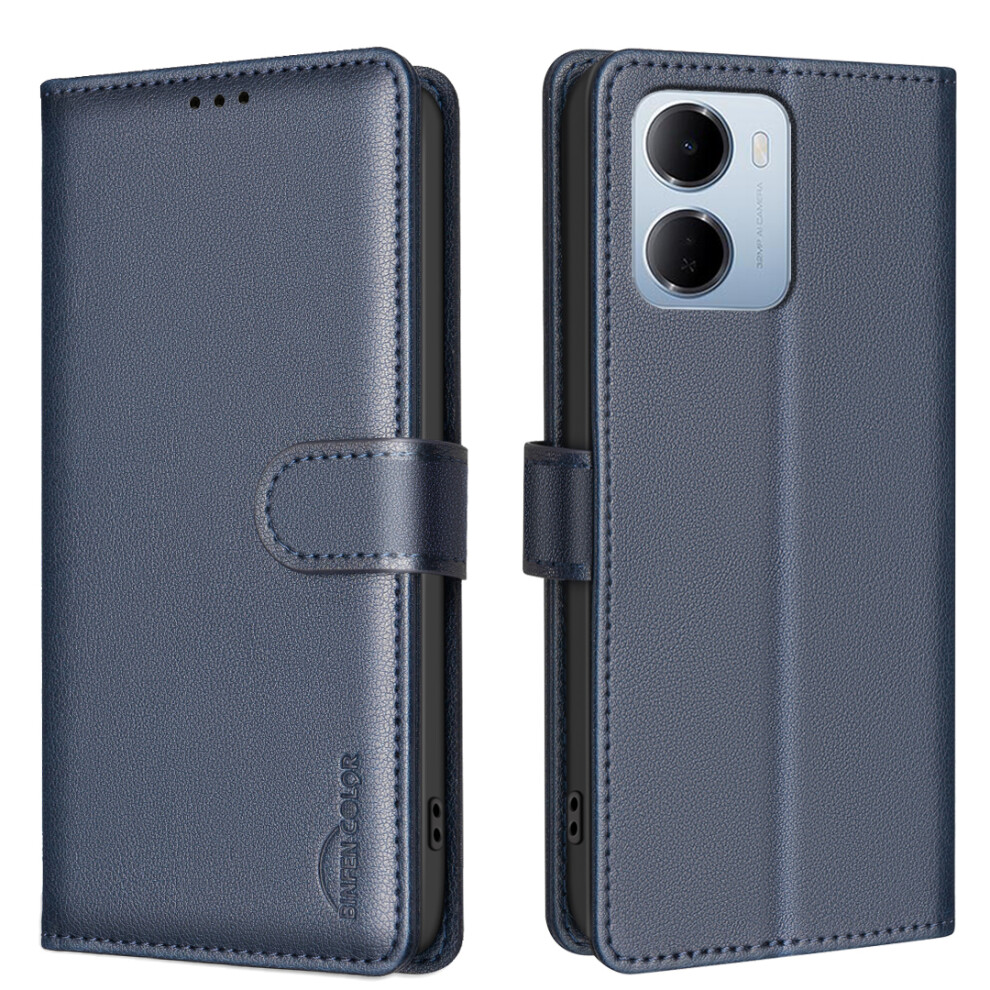 (Blue) Phone Cover For Xiaomi Redmi 15A 5G Bf32 Leather Case Wallet Rfid Blocking Phone Cover Blue 6914297798950