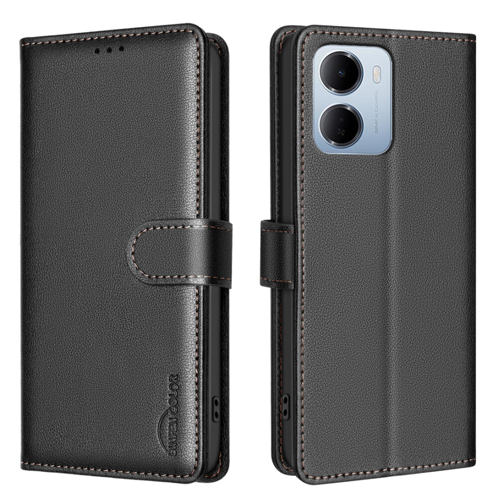 (Black) Phone Cover For Xiaomi Redmi 15A 5G Bf32 Leather Case Wallet Rfid Blocking Phone Cover Black 6914298256022