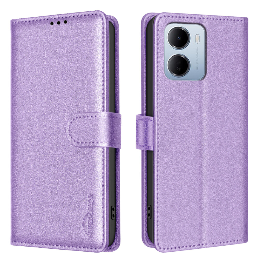 (Purple) Phone Cover For Xiaomi Redmi 15A 5G Bf32 Leather Case Wallet Rfid Blocking Phone Cover Purple 6914296557763