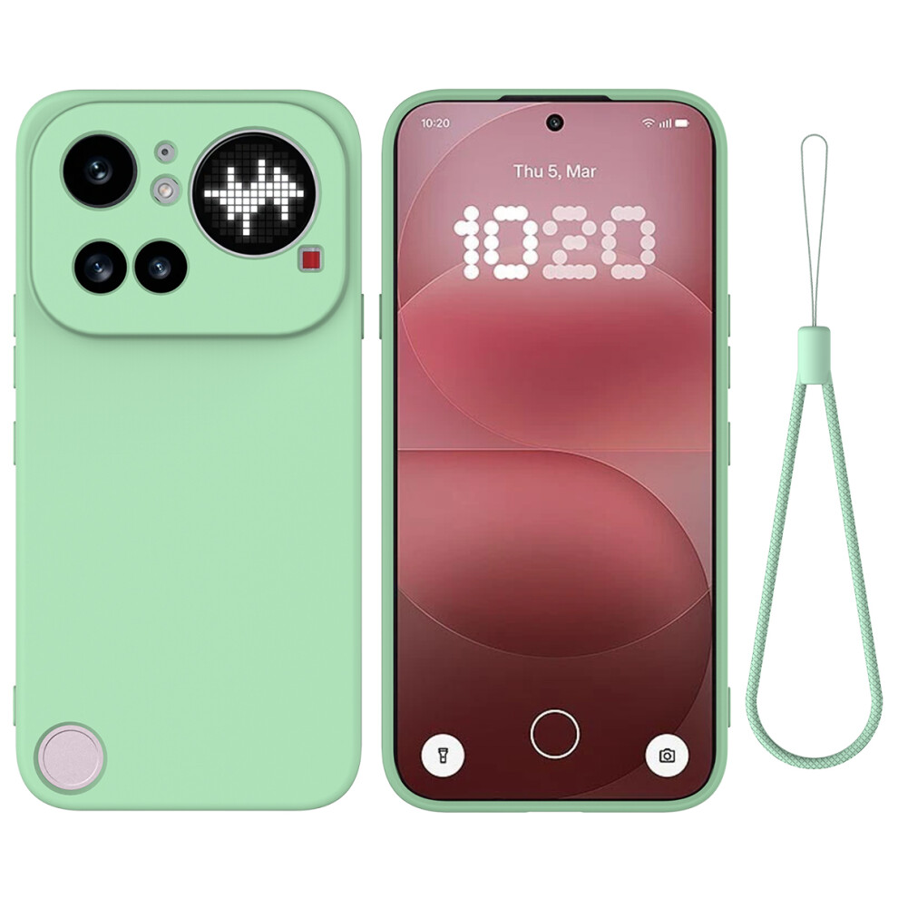 (Green) Phone Cover For Nothing Phone (4A) Pro Liquid Silicone Case Phone Back Cover With Hand Strap Green 6914299559214