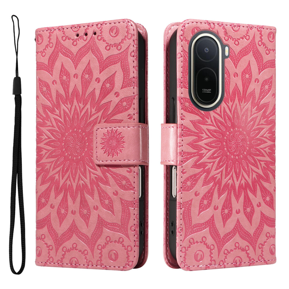 (Pink) Phone Cover For Xiaomi Redmi A7 Pro 4G (171.56Mm) Leather Wallet Case Sunflower Imprinted Phone Cove Pink 6914298705520