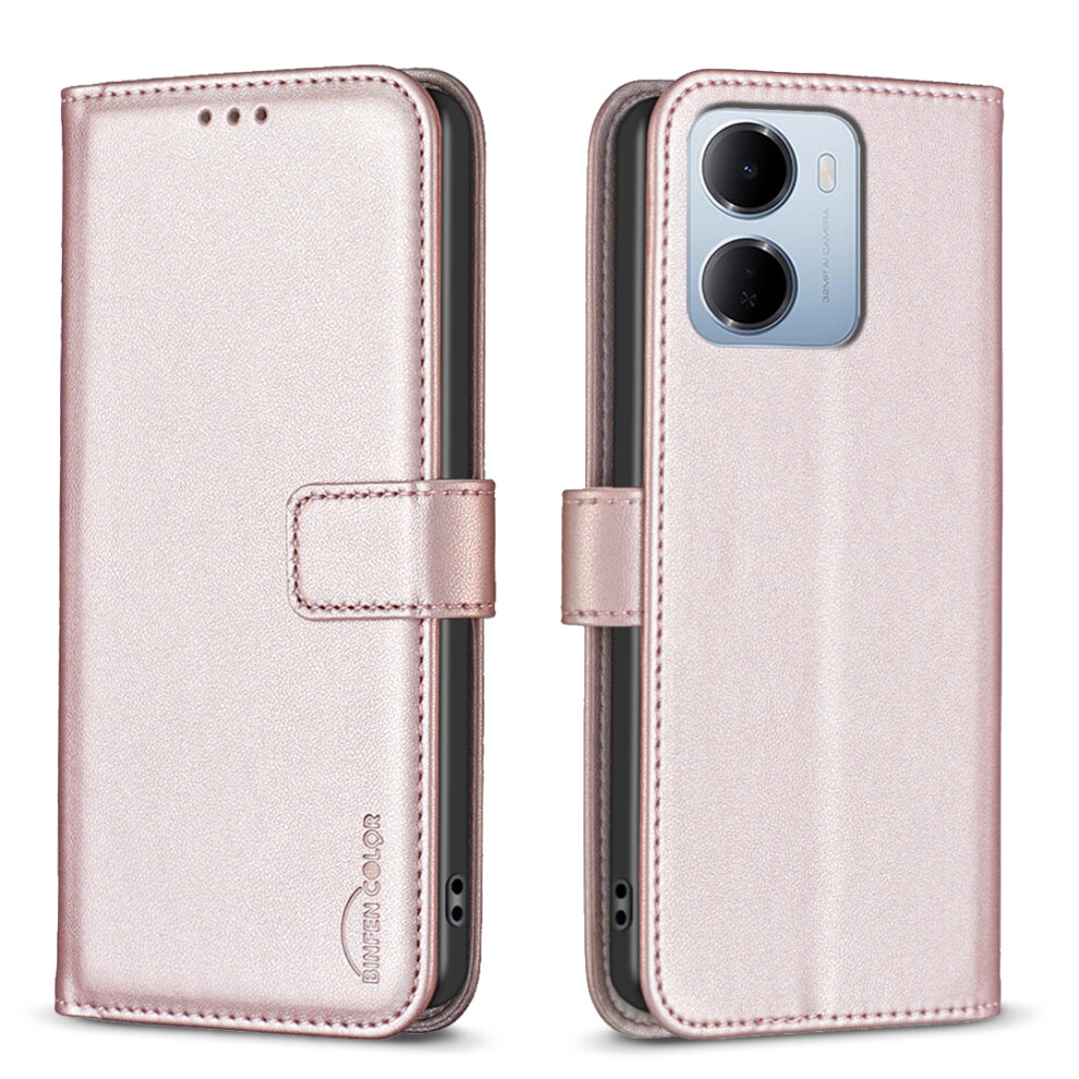 (Rose ) Phone Cover For Xiaomi Redmi 15A 5G Bf17 Phone Case Wallet Folio Flip Leather Cover Gold 6914296035841