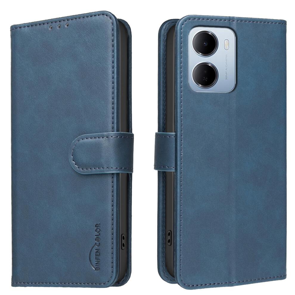 (Blue) Phone Cover For Xiaomi Redmi 15A 5G Bf37 Case Rfid Blocking Wallet Stand Leather Phone Cover Blue 6914298815243