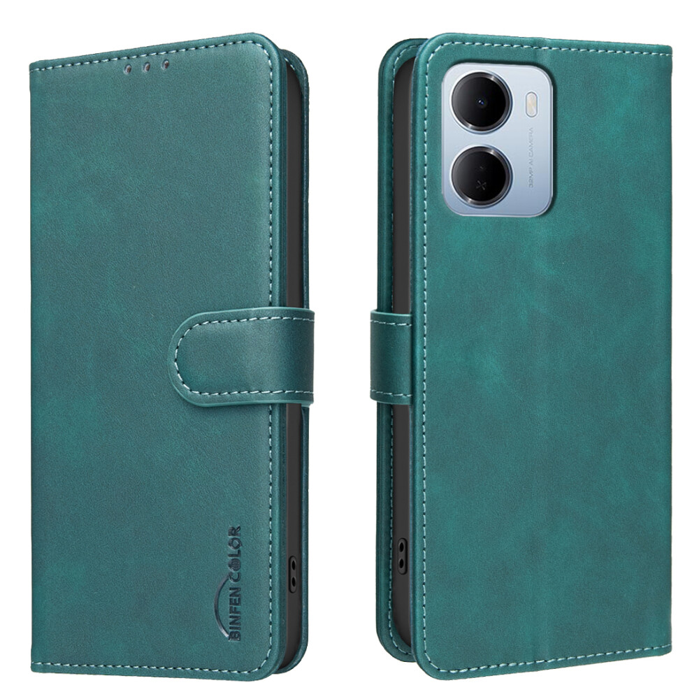(Green) Phone Cover For Xiaomi Redmi 15A 5G Bf37 Case Rfid Blocking Wallet Stand Leather Phone Cover Green 6914292291180