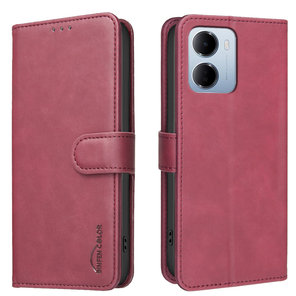 (Red) Phone Cover For Xiaomi Mi 15A 5G Bf37 Case Rfid Blocking Wallet Stand Leather Phone Cover Red 6914296516913