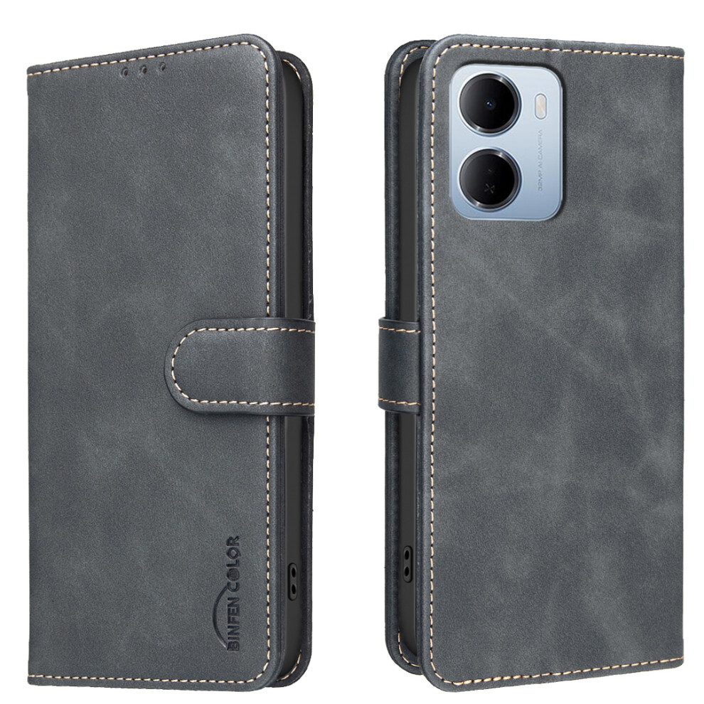 (Black) Phone Cover For Xiaomi Redmi 15A 5G Bf37 Case Rfid Blocking Wallet Stand Leather Phone Cover Black 6914295501521