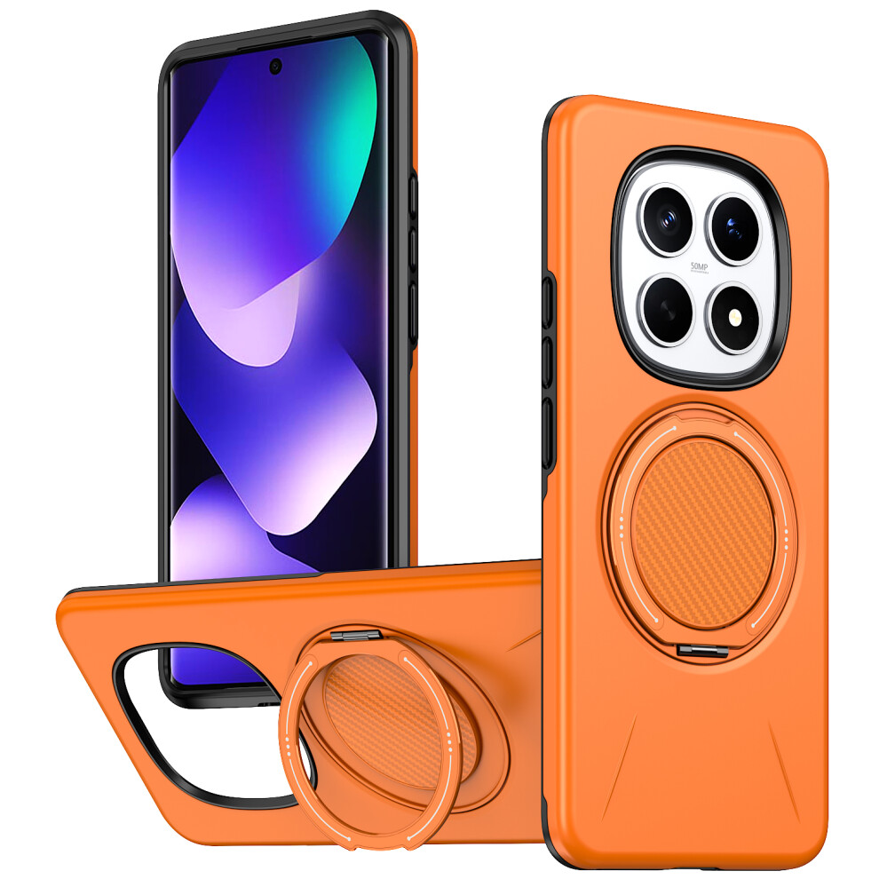 (Orange) Phone Cover For Xiaomi Poco M8 Pro 5G / Xiaomi Redmi Note 15 Pro+ 5G (Global) Magnetic Case Rotatin Orange 6914294538894