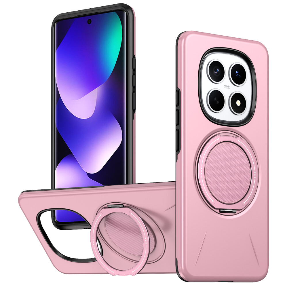 (Pink) Phone Cover For Xiaomi Redmi Note 15 Pro 5G (Global) Magnetic Case Rotating Kickstand Tpu + Pc Phon Pink 6914295151276