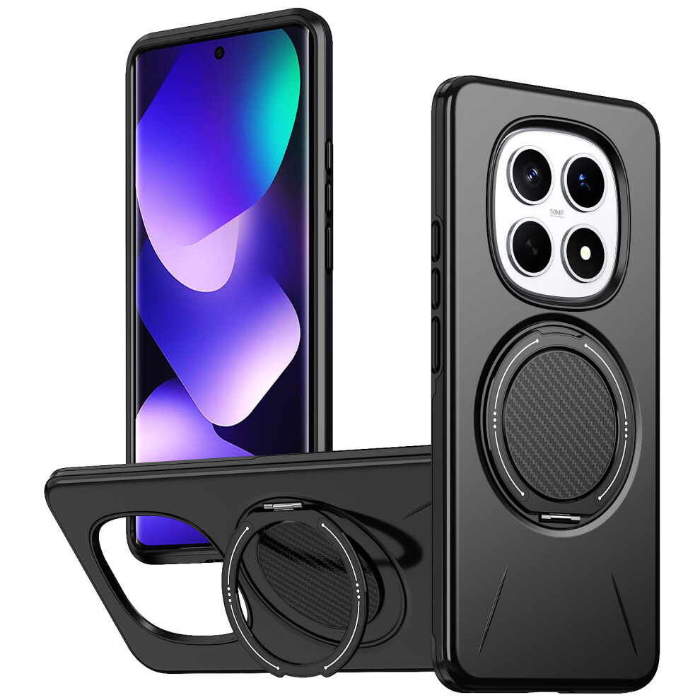 (Black) Phone Cover For Xiaomi Poco M8 Pro 5G / Xiaomi Redmi Note 15 Pro+ 5G (Global) Magnetic Case Rotatin Black 6914292754920