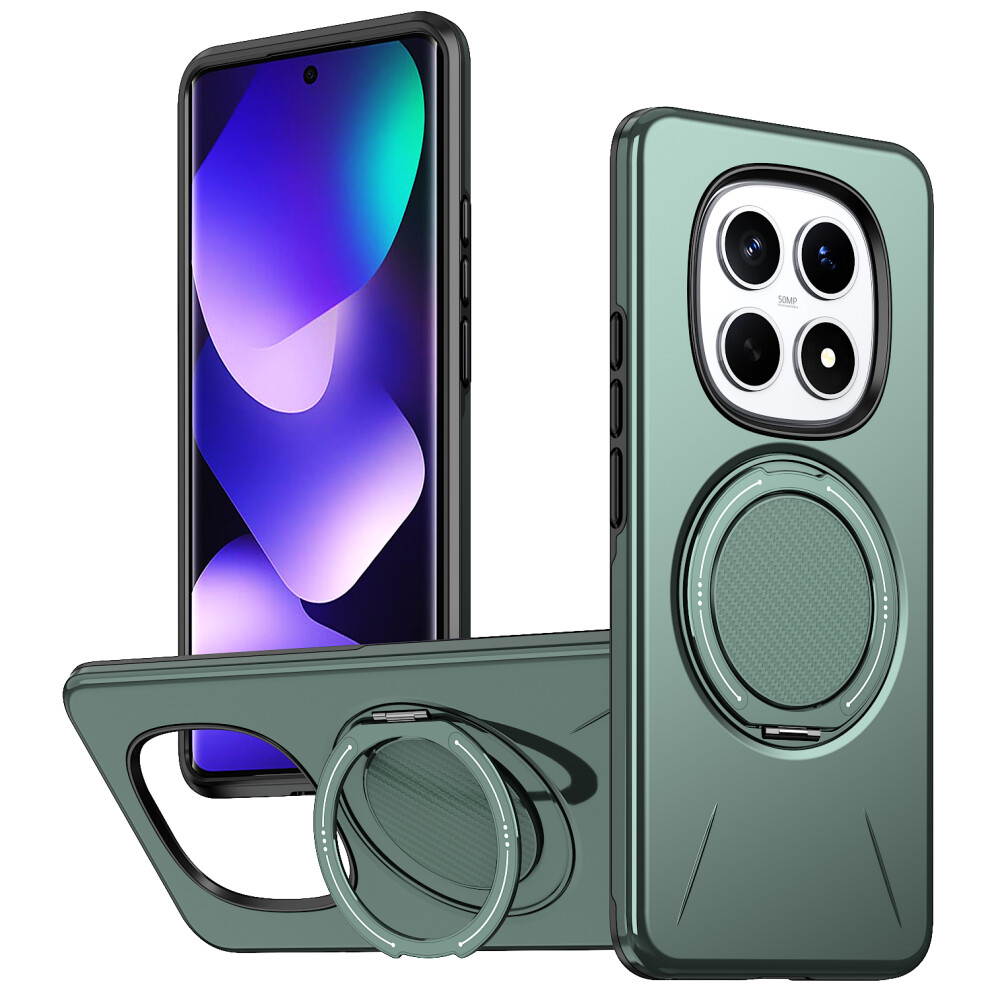 (Green) Phone Cover For Xiaomi Poco M8 Pro 5G / Xiaomi Redmi Note 15 Pro+ 5G (Global) Magnetic Case Rotatin Green 6914296342970