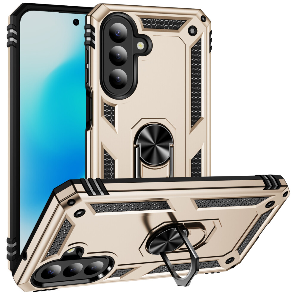 (Gold) Phone Cover For Samsung Galaxy A27 Case Pc + Tpu Phone Cover With Kickstand Gold 6914299940876