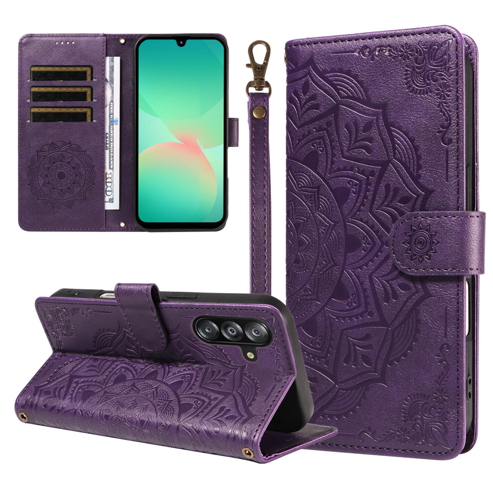 (Purple) Phone Cover For Samsung Galaxy A16 5G / Galaxy A16 4G / Galaxy A17 5G / Galaxy A26 5G Wallet Case E Purple 6914290178810